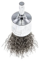 Staaldraad Gegolfde RVS Borstel Met Een Diameter 23 mm/ As 6 mm.