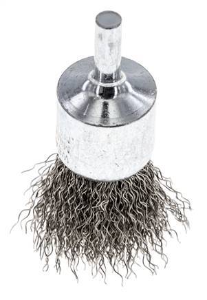 Staaldraad Gegolfde RVS Borstel Met Een Diameter 23 mm/ As 6 mm.