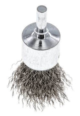 Staaldraad Gegolfde RVS Borstel Met Een Diameter 23 mm/ As 6 mm.