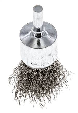 Staaldraad Gegolfde RVS Borstel Met Een Diameter 23 mm/ As 6 mm.