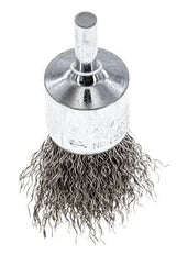 Staaldraad Gegolfde RVS Borstel Met Een Diameter 23 mm/ As 6 mm.