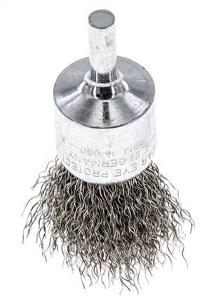 Staaldraad Gegolfde RVS Borstel Met Een Diameter 23 mm/ As 6 mm.