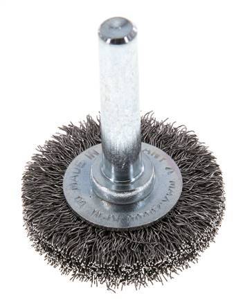 Staaldraad Gegolfde Ronde Staalborstel Diameter 30 mm/ As 6 mm