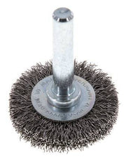 Staaldraad Gegolfde Ronde Staalborstel Diameter 30 mm/ As 6 mm