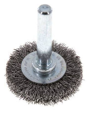 Staaldraad Gegolfde Ronde Staalborstel Diameter 30 mm/ As 6 mm