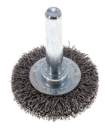 Staaldraad Gegolfde Ronde Staalborstel Diameter 30 mm/ As 6 mm