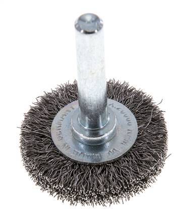 Staaldraad Gegolfde Ronde Staalborstel Diameter 30 mm/ As 6 mm