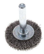 Staaldraad Gegolfde Ronde Staalborstel Diameter 30 mm/ As 6 mm