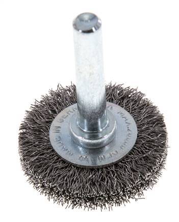 Staaldraad Gegolfde Ronde Staalborstel Diameter 30 mm/ As 6 mm