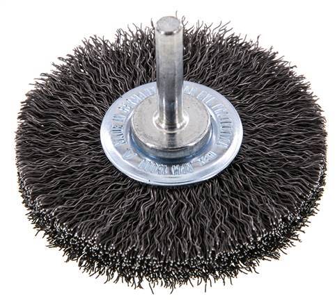 Staaldraad Gegolfde Ronde Staalborstel Diameter 70 mm/ As 6 mm