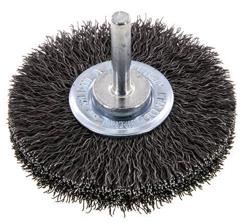 Staaldraad Gegolfde Ronde Staalborstel Diameter 70 mm/ As 6 mm