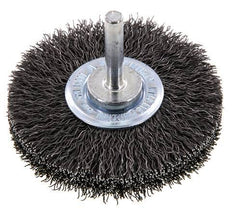 Staaldraad Gegolfde Ronde Staalborstel Diameter 70 mm/ As 6 mm