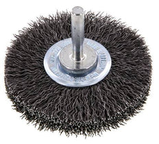 Staaldraad Gegolfde Ronde Staalborstel Diameter 70 mm/ As 6 mm