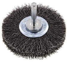 Staaldraad Gegolfde Ronde Staalborstel Diameter 70 mm/ As 6 mm