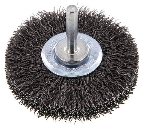 Staaldraad Gegolfde Ronde Staalborstel Diameter 70 mm/ As 6 mm