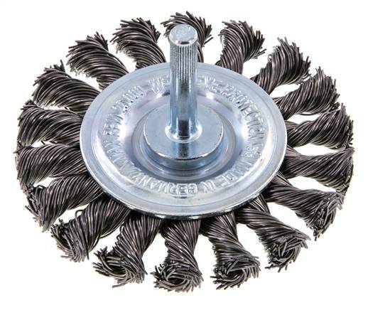 Staaldraad Gegolfde Ronde Staalborstel Diameter 75 mm/ As 6 mm