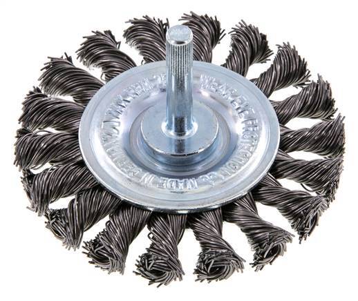 Staaldraad Gegolfde Ronde Staalborstel Diameter 75 mm/ As 6 mm