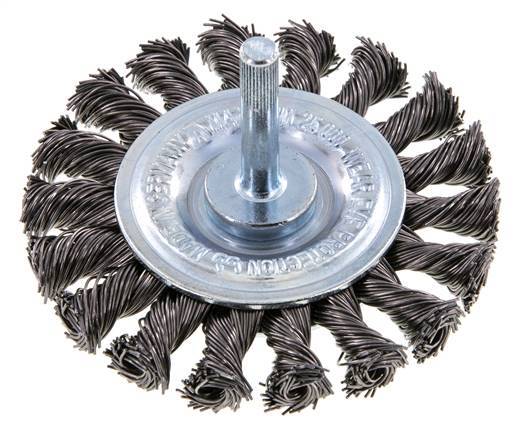 Staaldraad Gegolfde Ronde Staalborstel Diameter 75 mm/ As 6 mm