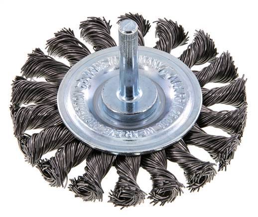 Staaldraad Gegolfde Ronde Staalborstel Diameter 75 mm/ As 6 mm