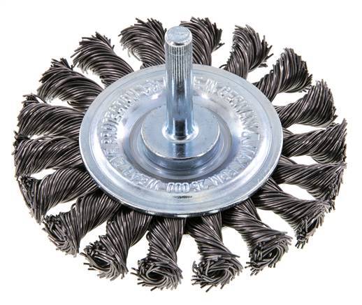 Staaldraad Gegolfde Ronde Staalborstel Diameter 75 mm/ As 6 mm