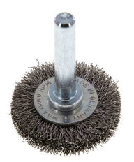 RVS Gegolfde Ronde Borstel Diameter 30 mm/ As 6 mm