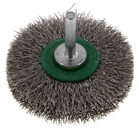 RVS Gegolfde Ronde Borstel Diameter 70 mm/ As 6 mm