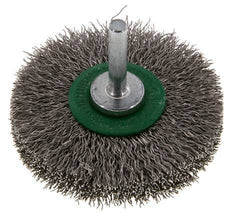 RVS Gegolfde Ronde Borstel Diameter 70 mm/ As 6 mm