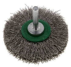 RVS Gegolfde Ronde Borstel Diameter 70 mm/ As 6 mm