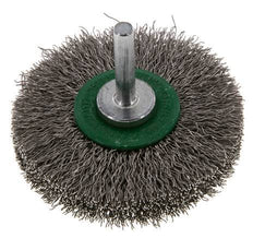 RVS Gegolfde Ronde Borstel Diameter 70 mm/ As 6 mm