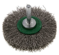 RVS Gegolfde Ronde Borstel Diameter 70 mm/ As 6 mm