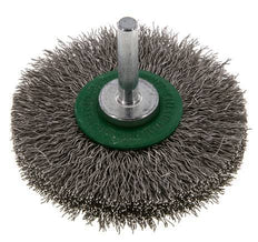 RVS Gegolfde Ronde Borstel Diameter 70 mm/ As 6 mm