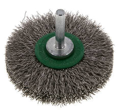 RVS Gegolfde Ronde Borstel Diameter 70 mm/ As 6 mm