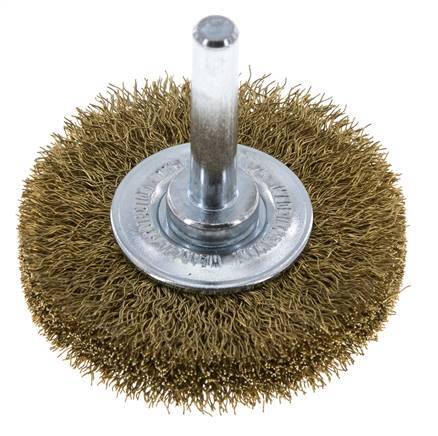 Messing Gegolfde Ronde Borstel Diameter 50 mm/ As 6 mm