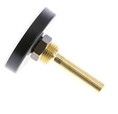 0 to +120°C Plastic Bimetallic Thermometer 63mm Cabinet 60mm Stem with Thermowell