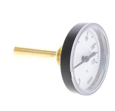 0 to +120°C Plastic Bimetallic Thermometer 63mm Cabinet 60mm Stem with Thermowell