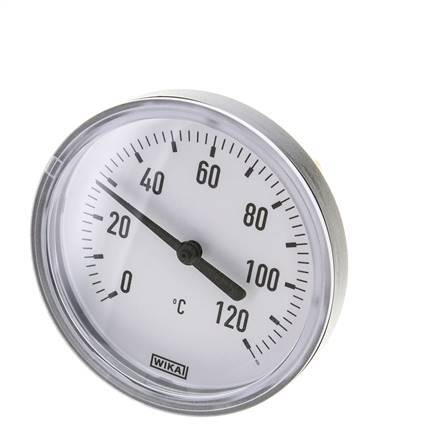 0 to +120°C Plastic Bimetallic Thermometer 80mm Cabinet 60mm Stem with Thermowell