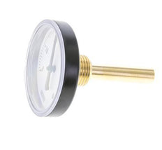 0 to +60°C Plastic Bimetallic Thermometer 63mm Cabinet 60mm Stem with Thermowell