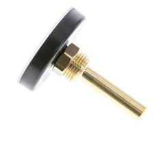 0 to +60°C Plastic Bimetallic Thermometer 63mm Cabinet 60mm Stem with Thermowell