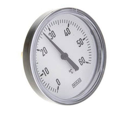 0 to +60°C Plastic Bimetallic Thermometer 80mm Cabinet 40mm Stem with Thermowell