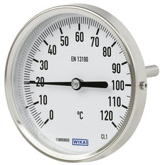 -30 tot +50°C RVS Bimetalen Industriële Thermometer 80mm Behuizing 160mm Dompelbuis