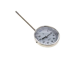0 tot +160°C RVS Bimetalen Thermometer 100mm Behuizing 160mm Dompelbuis Onderaansluiting
