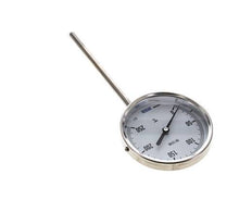 0 to +250°C Stainless Steel Bimetallic Thermometer 100mm Cabinet 160mm Stem Bottom