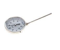 -20 to +60°C Stainless Steel Bimetallic Thermometer 100mm Cabinet 160mm Stem Bottom