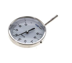 -20 tot +60°C RVS Bimetalen Thermometer 100mm Behuizing 63mm Dompelbuis Onderaansluiting