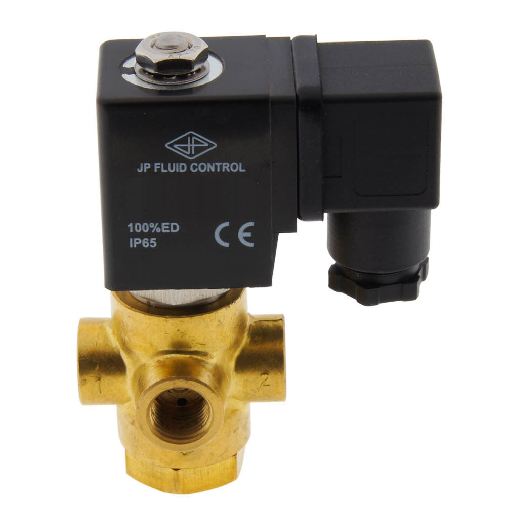 Solenoid Valve TP-DD 1/4'' 3/2 Way UN Brass FKM 0-0.8bar 12V DC