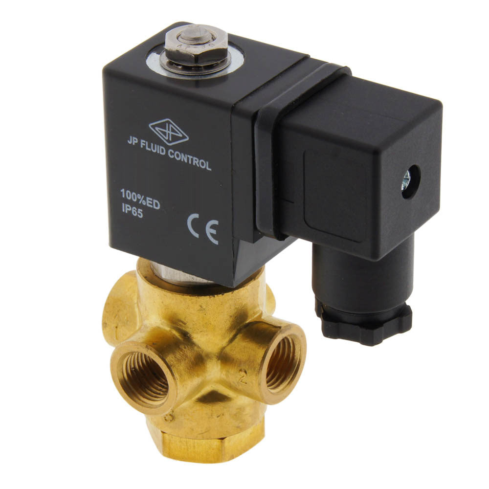 Solenoid Valve TP-DD 1/4'' 3/2 Way UN Brass FKM 0-0.8bar 12V DC