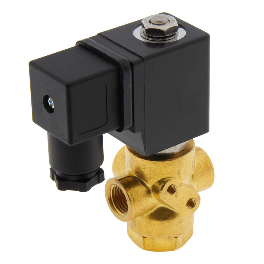 Solenoid Valve TP-DD 1/4'' 3/2 Way UN Brass FKM 0-0.8bar 12V DC