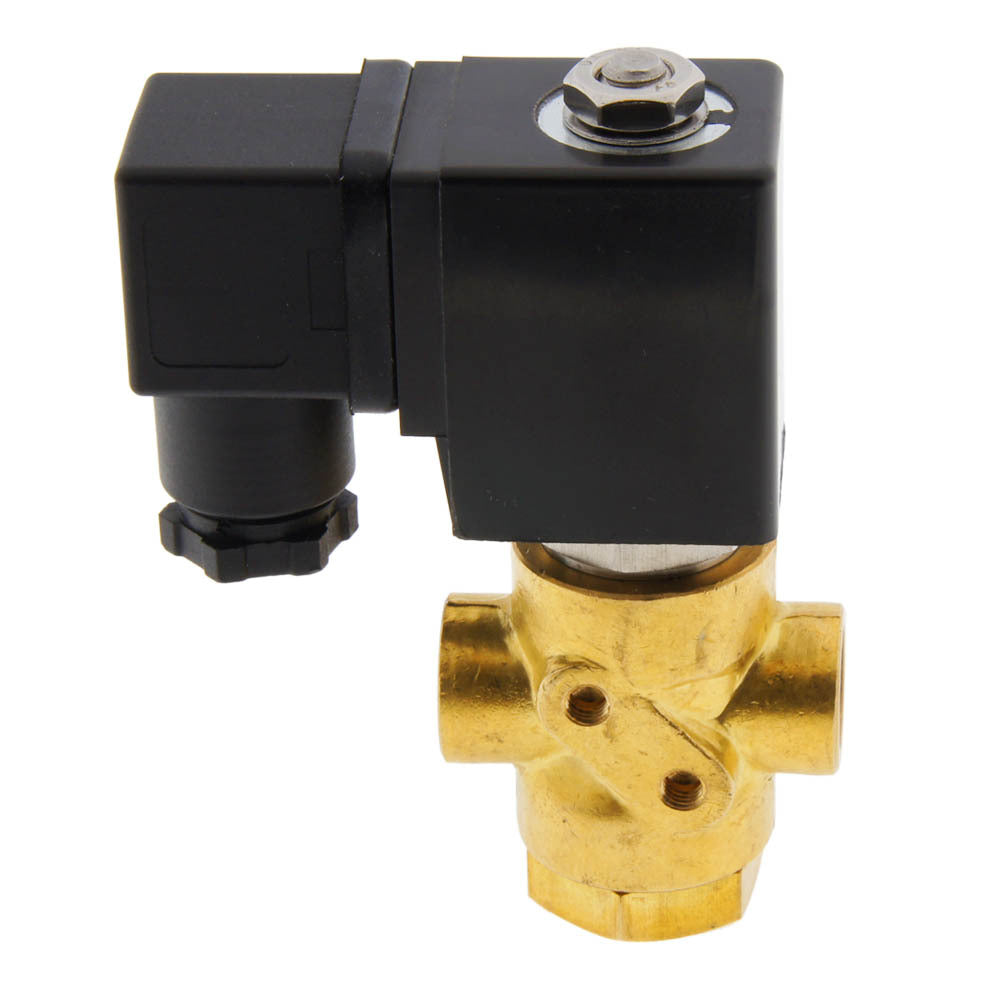 Solenoid Valve TP-DD 1/4'' 3/2 Way UN Brass FKM 0-0.8bar 12V DC