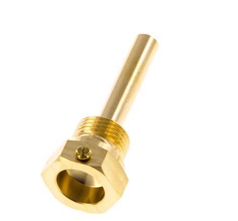 Koper Legering G 1/2 Inch Thermowell met Schroef voor 63mm Dompelbuis Max 160°C en 6 Bar