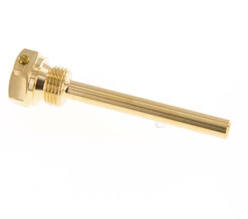 Koper Legering G 1/2 Inch Thermowell met Schroef voor 100mm Dompelbuis Max 160°C en 6 Bar